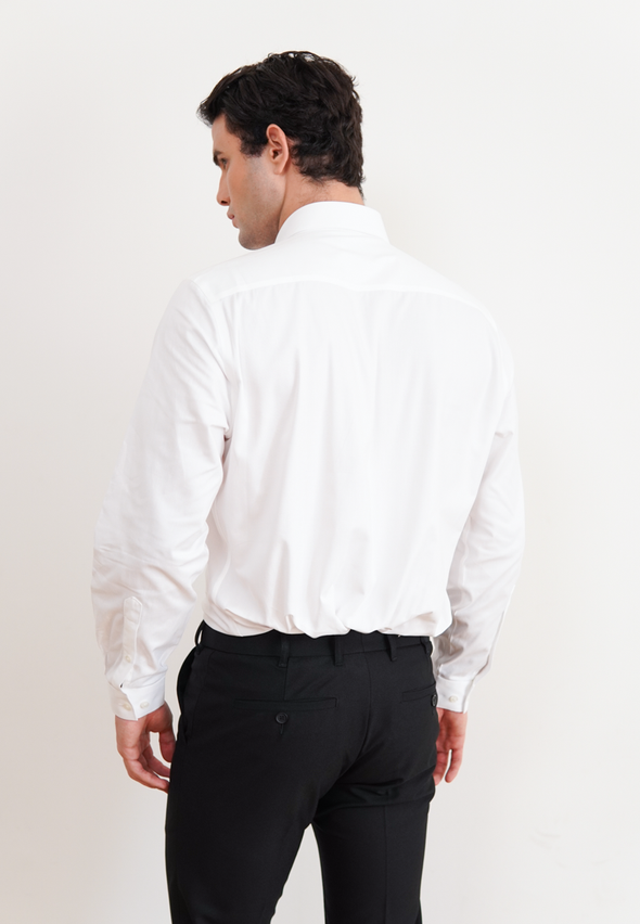 White Cotton Twill Regular Fit Premium Shirt