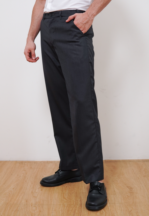 Versatile Gray Regular Fit Pants with Active Waist for Men