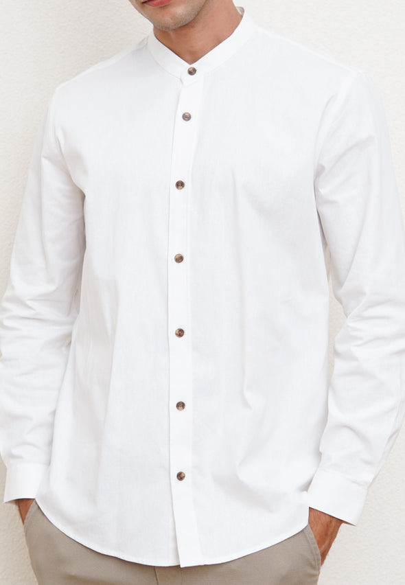 White Texture Men's Long Sleeve Shirt