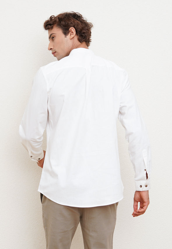 White Texture Men's Long Sleeve Shirt