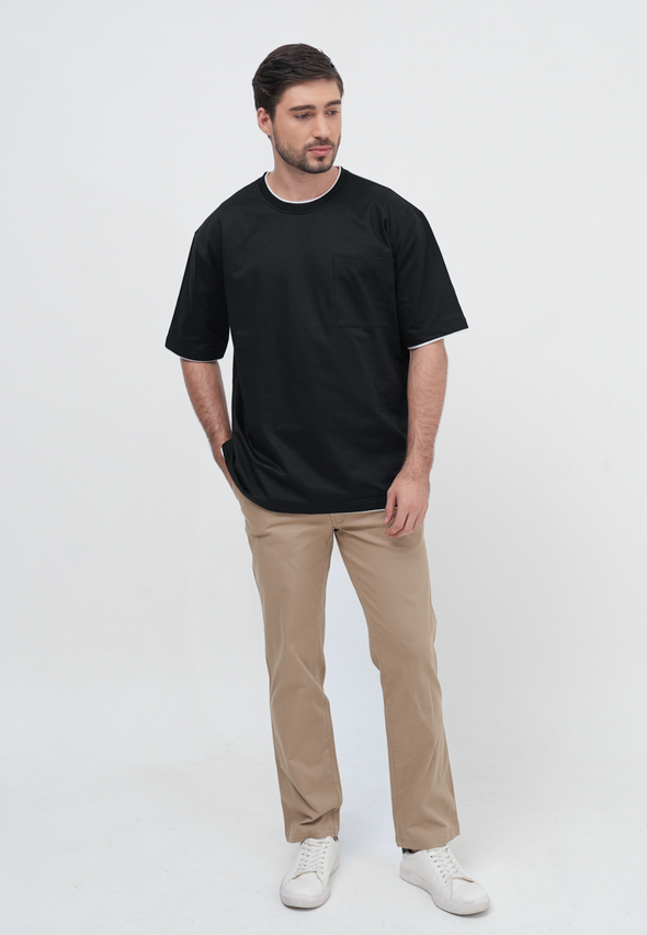 Black Pocket Oversize T-Shirt