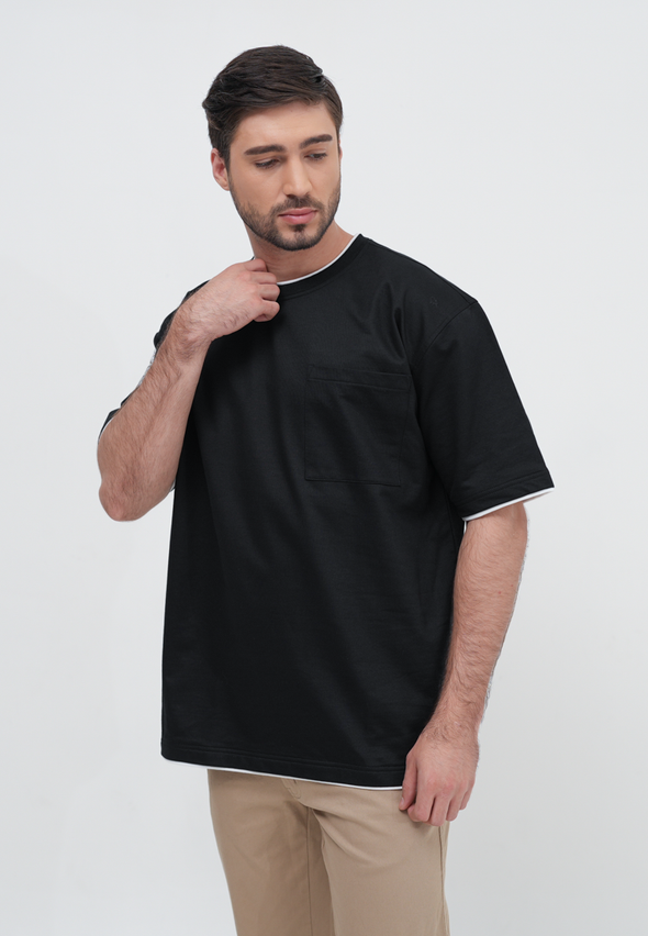 Black Pocket Oversize T-Shirt