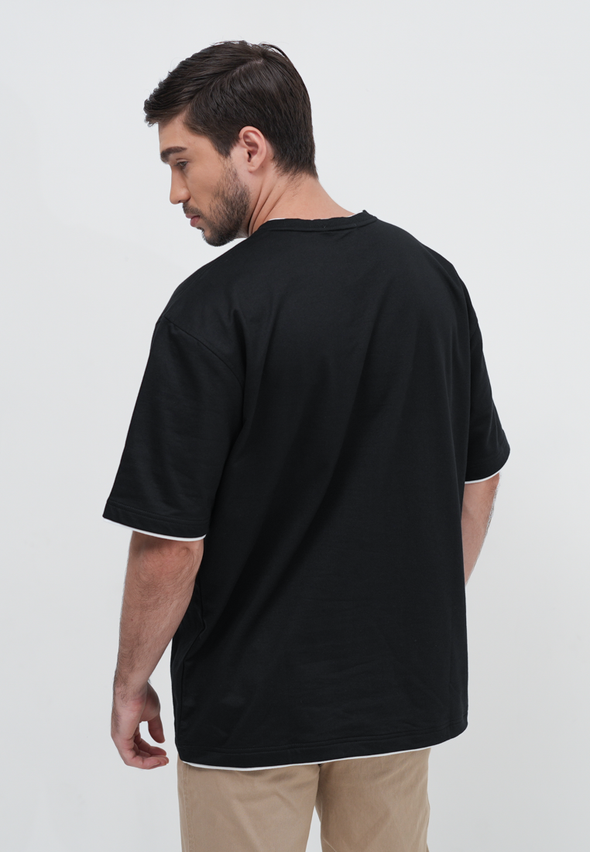 Black Pocket Oversize T-Shirt