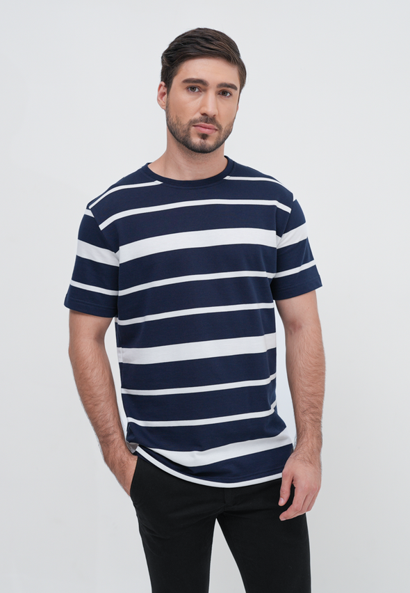 Blue Tshirt T-Shirt With Salur Motif