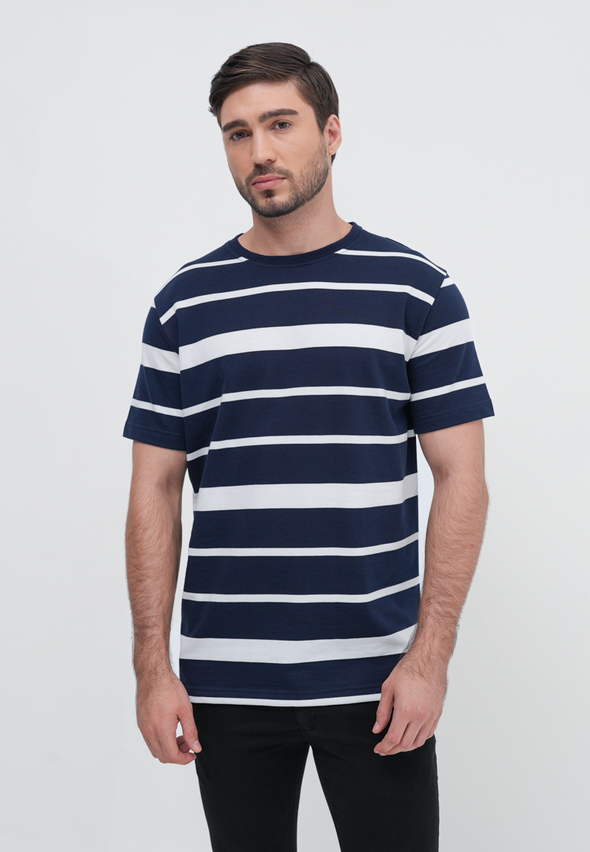 Blue Tshirt T-Shirt With Salur Motif