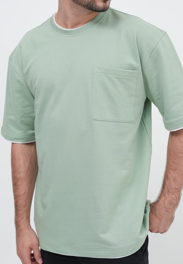 Sage Pocket Oversize T-Shirt