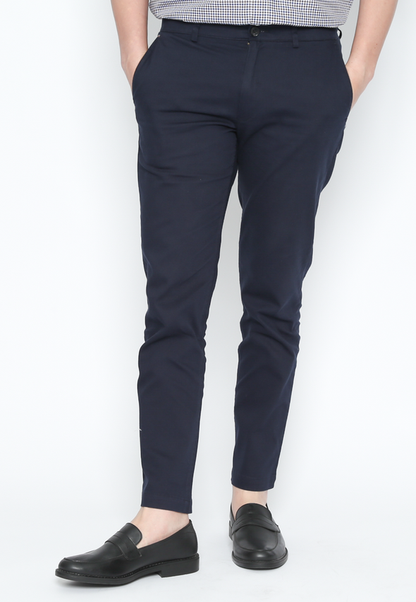 Men'S Blue Chinos Long Pants