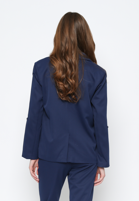 Women's Long Sleeve Navy Blue Blazer