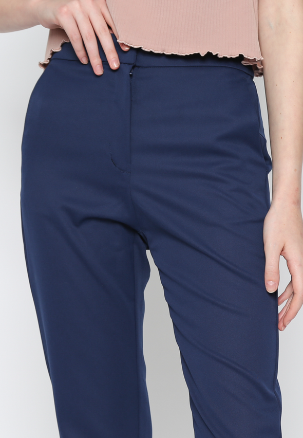 Navy Long Culottes Pants