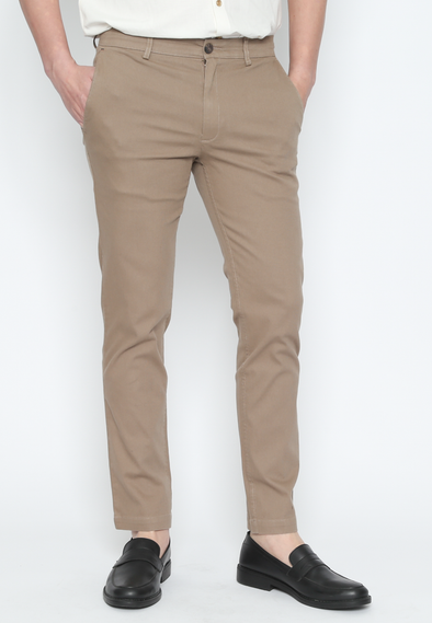 Men'S Cream Chinos Long Pants