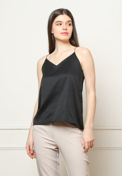 Women's Black V Neck Tank Top