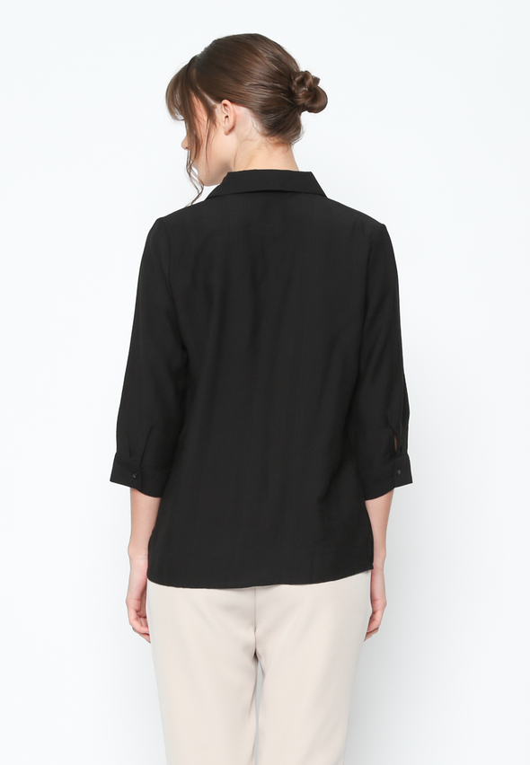 Women'S Black V-Neck Shirt