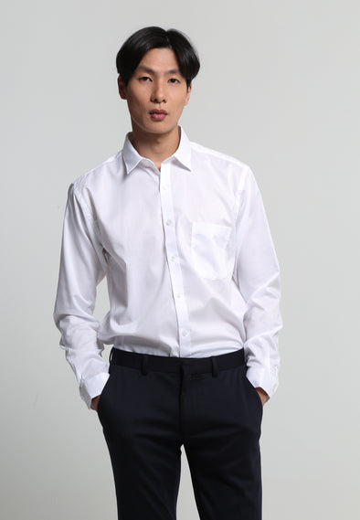 White Printed Long Sleeves Shirt