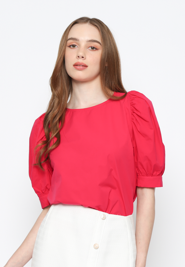 Women's Long-Sleeve Pink Blouse Motif