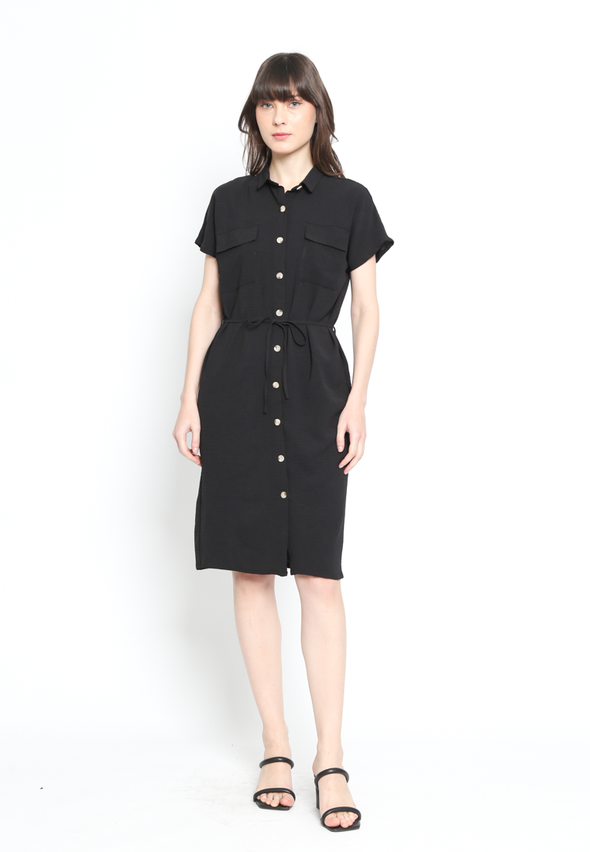 Black Midi Shirt Dress