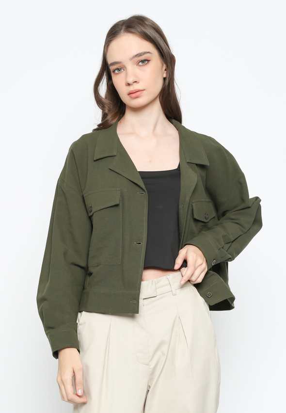 Women's Green Casual Jacket