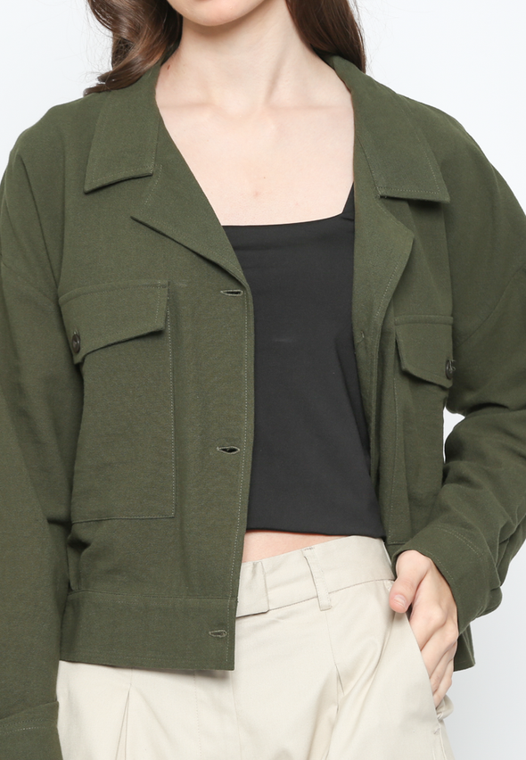 Women's Green Casual Jacket