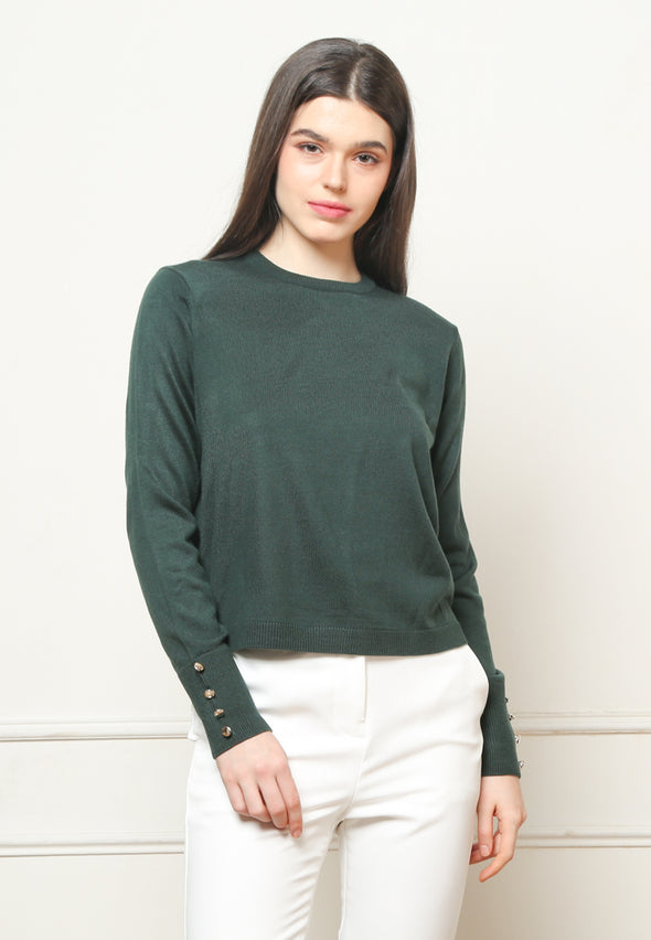 Women's Plain Green Sweatshirt