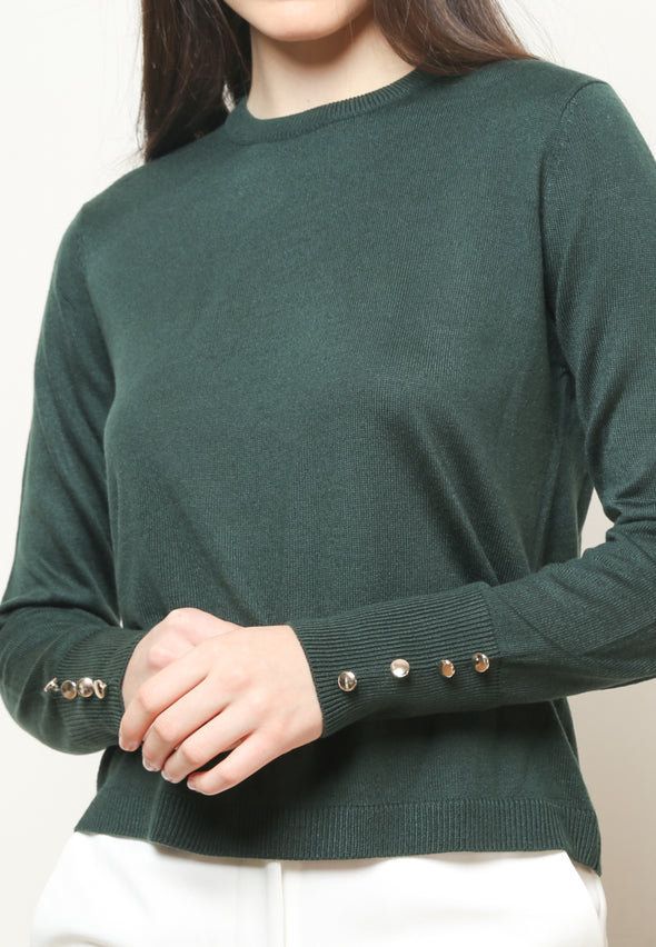 Women's Plain Green Sweatshirt