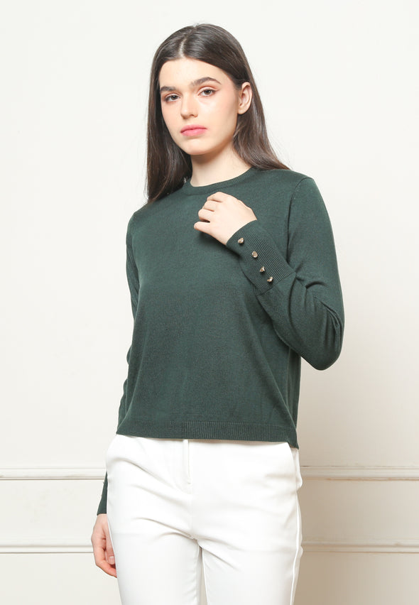 Women's Plain Green Sweatshirt