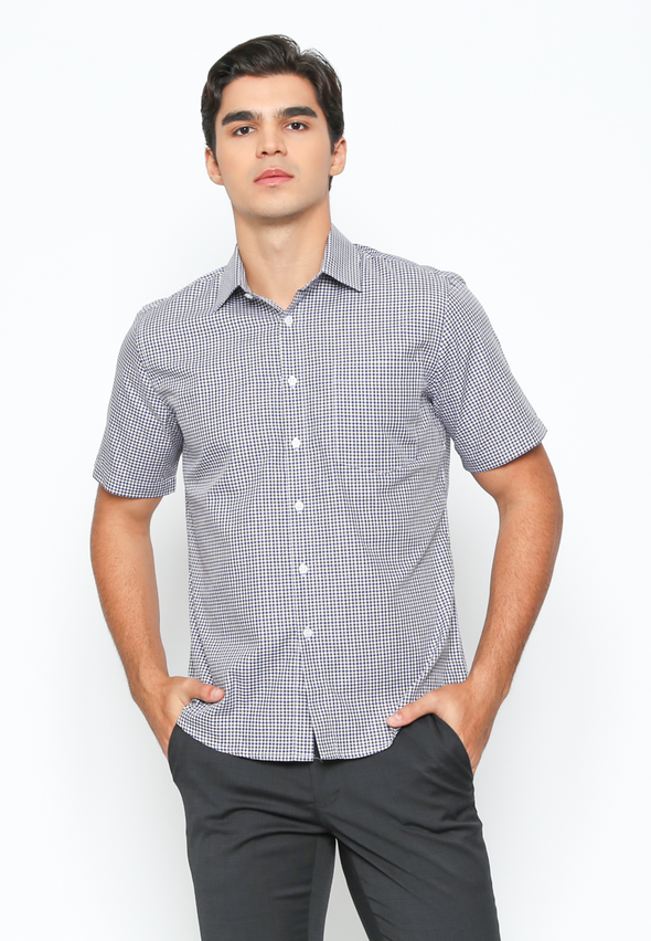 Men's White Pattern Short Sleeve Shirt