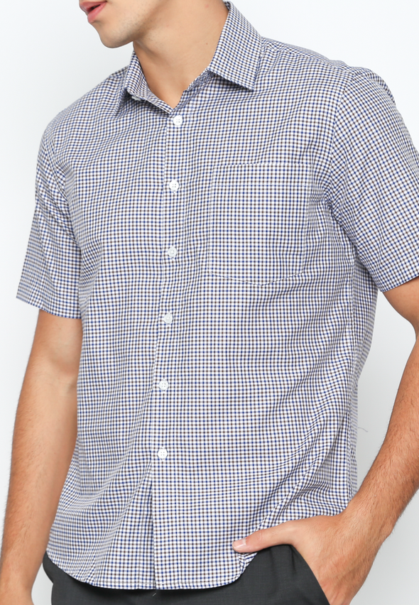 Men's White Pattern Short Sleeve Shirt