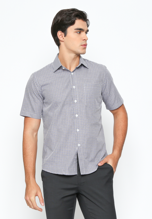 Men's White Pattern Short Sleeve Shirt