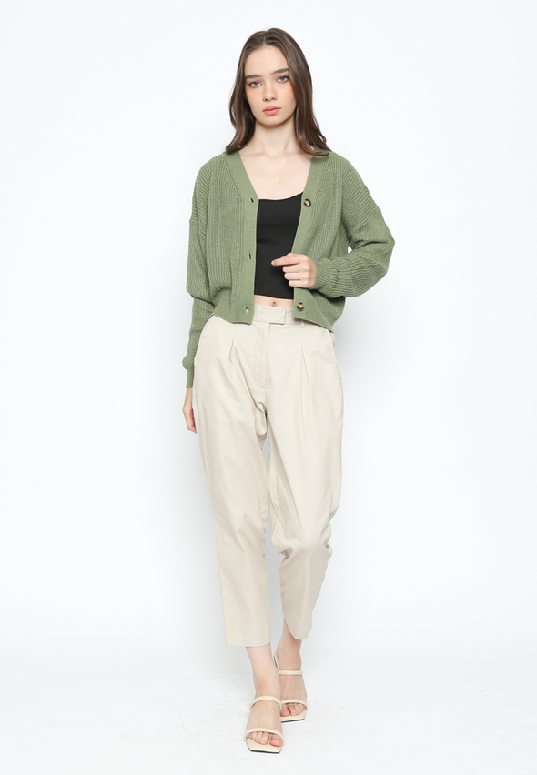 Women'S Green Cardigan