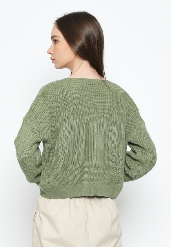 Women'S Green Cardigan