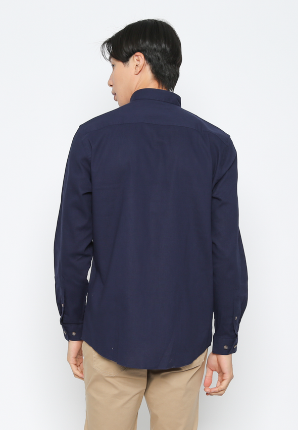 Dark Blue Men's Long Sleeve Shirt