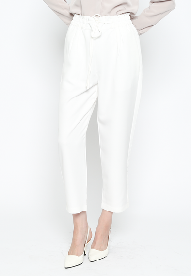 Women's White Casual Long Pants