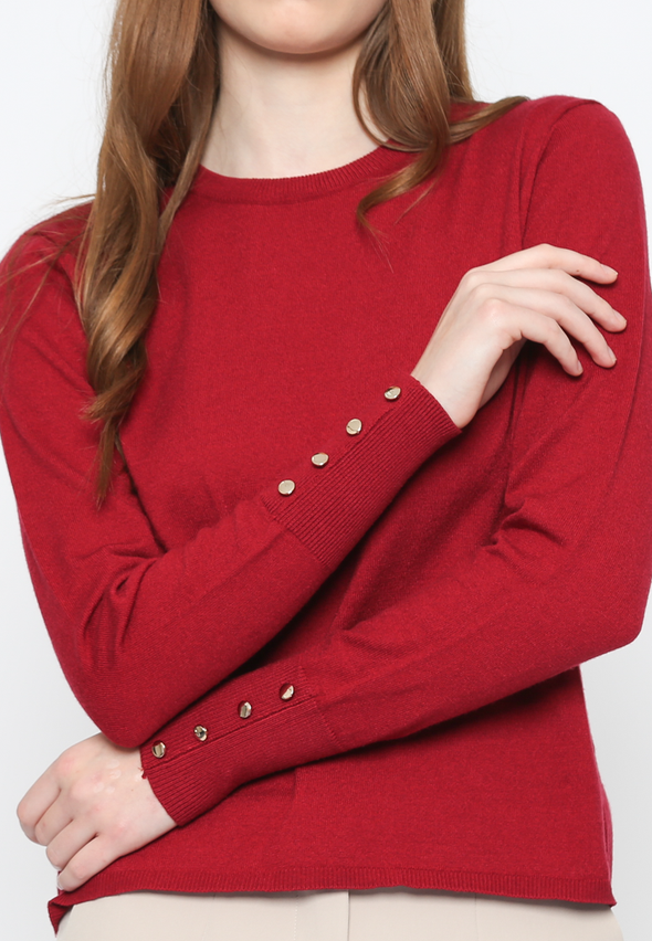Women's Long-Sleeve Red Sweater
