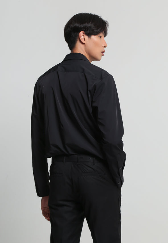 Black Modern Fit 4-Way Stretch Shirt