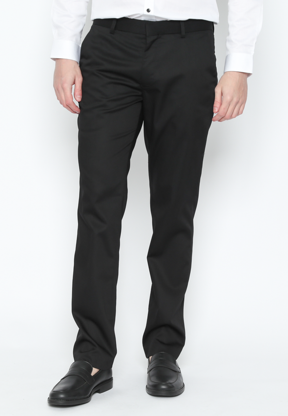 Formal Slim Fit Welt Pocket Black Men'S Long Pants