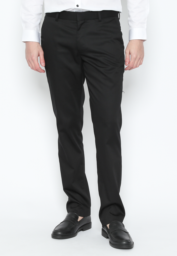 Formal Slim Fit Welt Pocket Black Men'S Long Pants