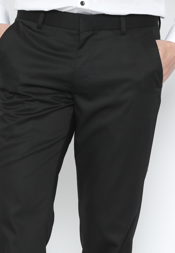 Formal Slim Fit Welt Pocket Black Men'S Long Pants