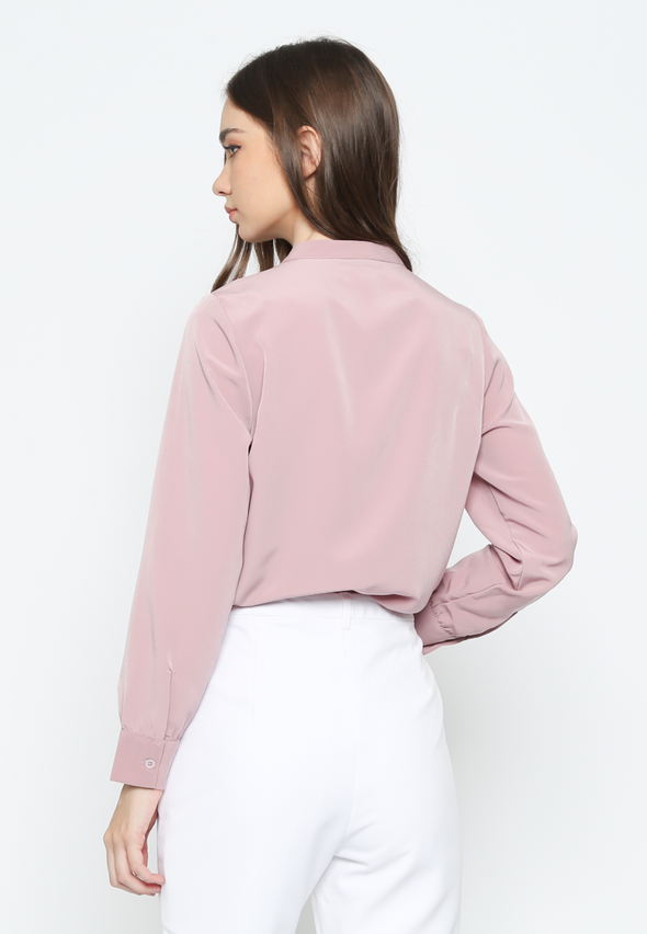 Women'S Pink Bow-Tie Shirt