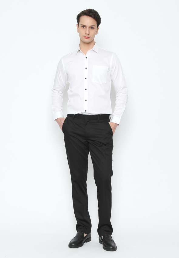 Formal Slim Fit Welt Pocket Black Men'S Long Pants