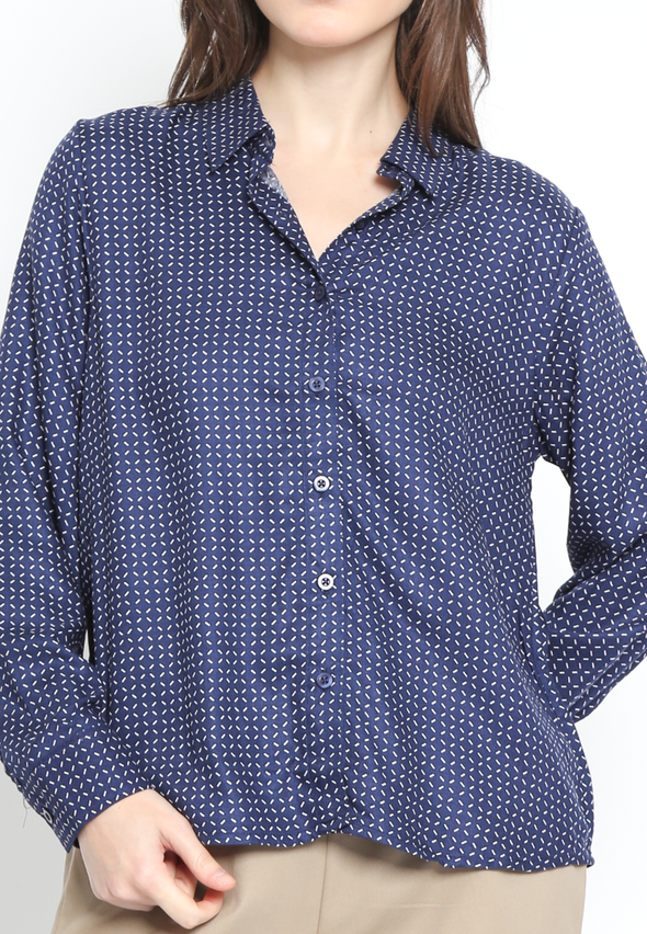 Long Sleeve Rayon Twill Shirt