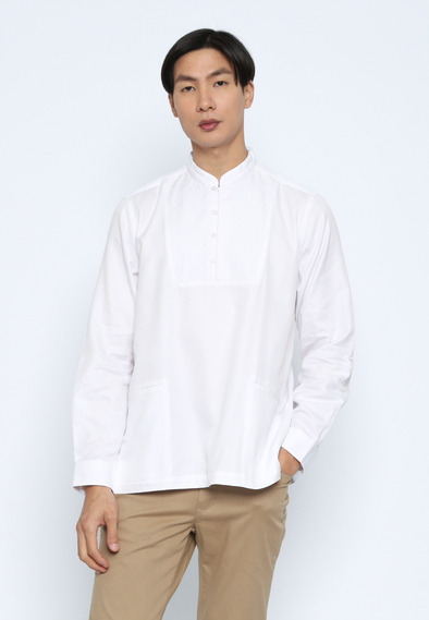 White Men's Long Sleeve Koko Shirt