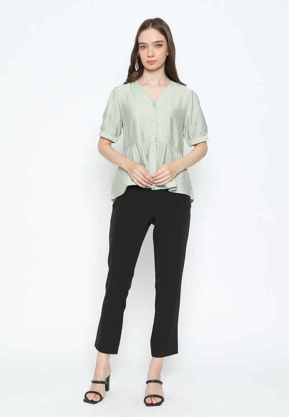 Women'S Sage Peplum Shirt