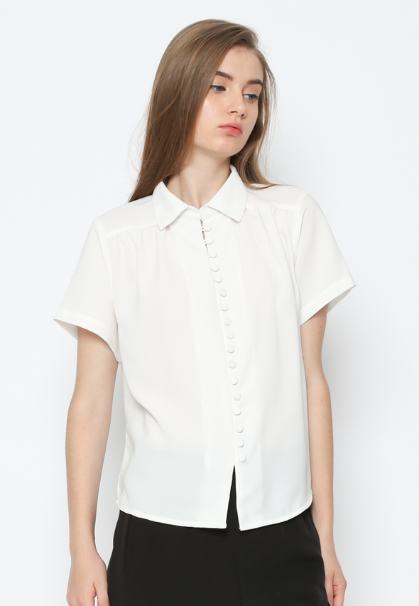 Women'S White Short Sleeve Shirt