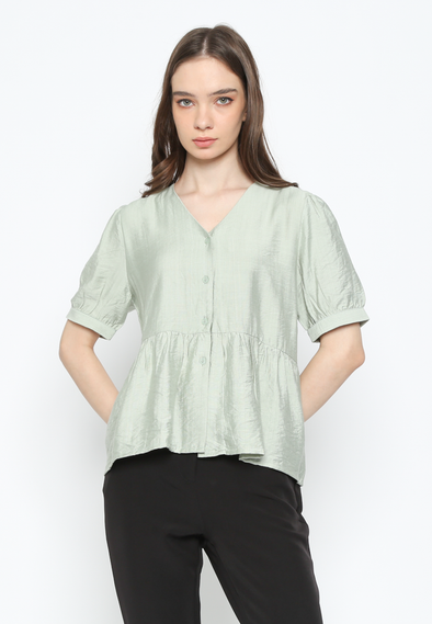 Women'S Sage Peplum Shirt