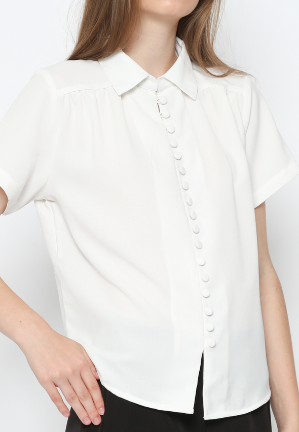 Women'S White Short Sleeve Shirt