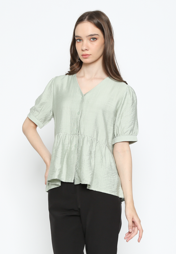 Women'S Sage Peplum Shirt