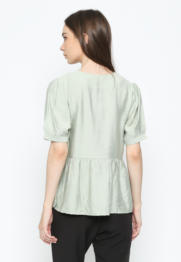 Women'S Sage Peplum Shirt