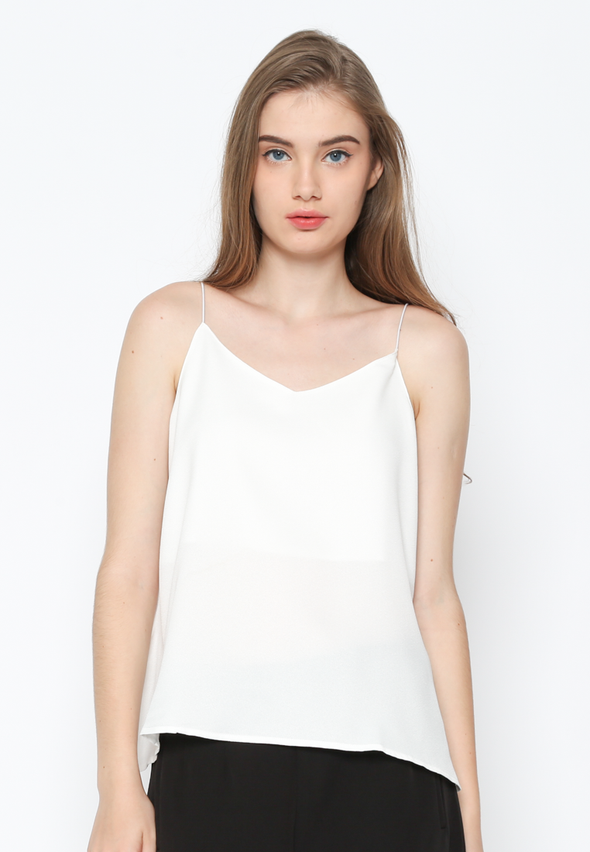 White V Neck Tank Top