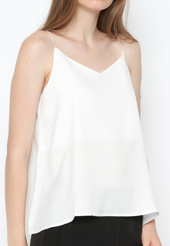 White V Neck Tank Top