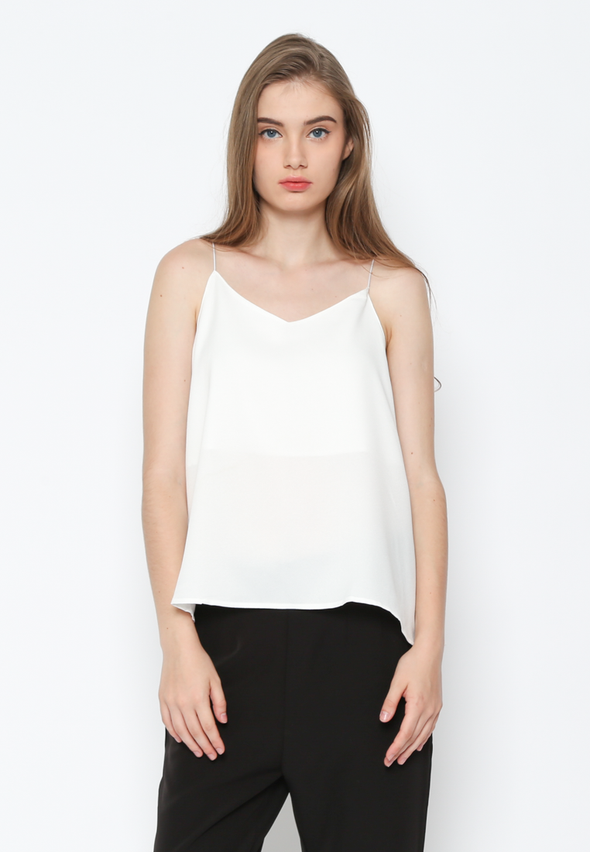 White V Neck Tank Top