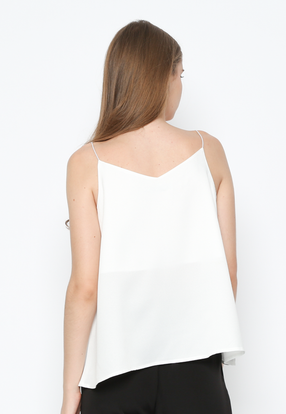 White V Neck Tank Top